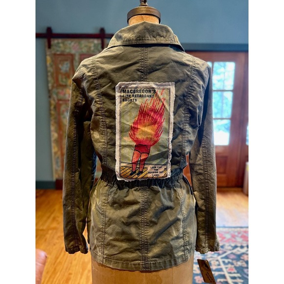 Distressed/ Reworked Utility Cargo Jacket| Vintage Patchwork - Picture 6 of 8